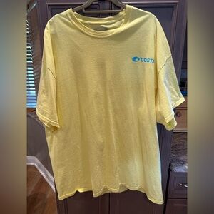 Costa 3XL Yellow & Teal Cotton Tee T-Shirt